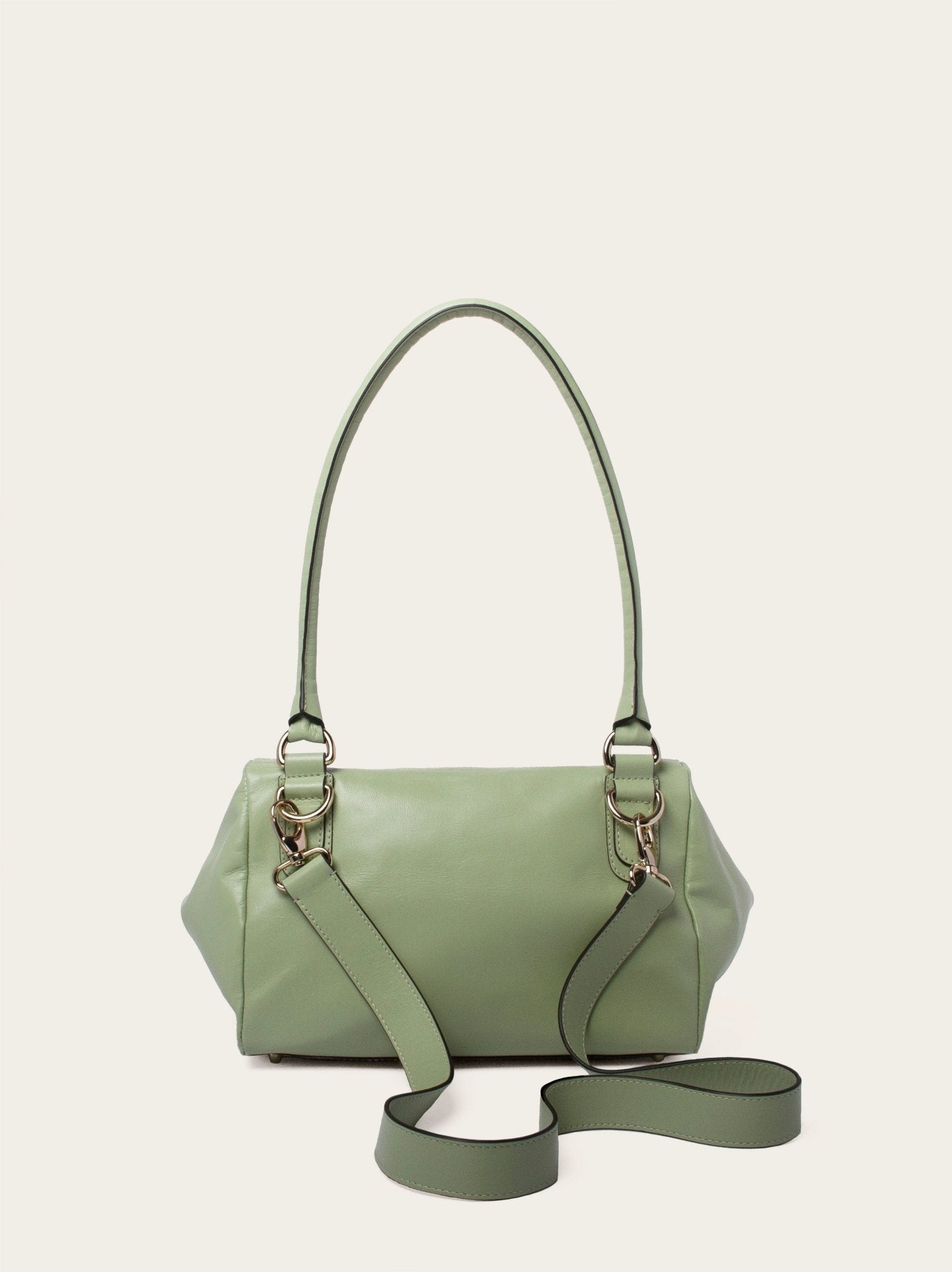 Bolso estructurado en piel de becerro bambú Bess Madrid vista trasera