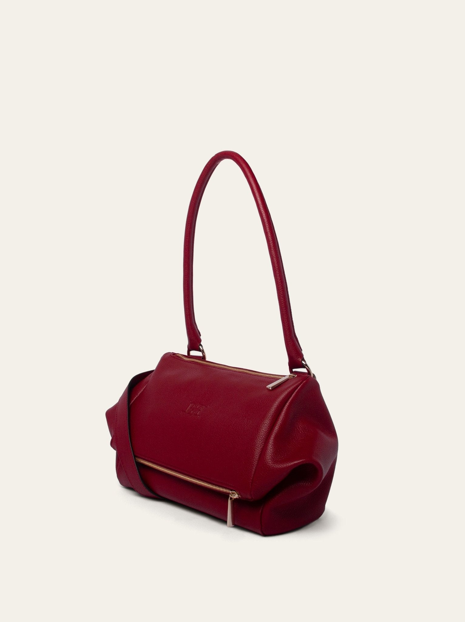 Bolso estructurado en piel de vacuno guinda Bess Madrid vista lateral