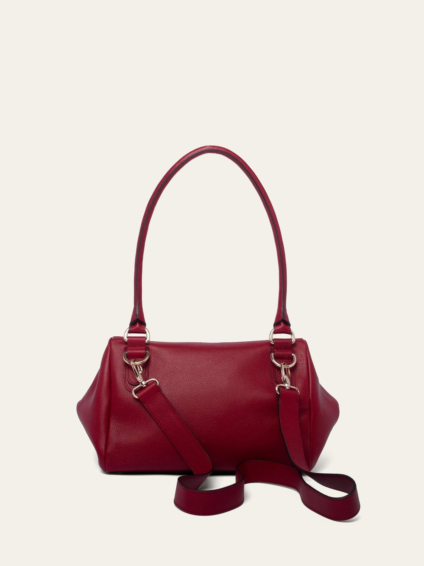 Bolso estructurado en piel de vacuno guinda Bess Madrid vista trasera